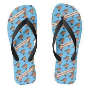Cute Robin Rockin' The Flip Flops Retro Pattern
