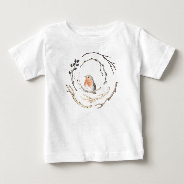 Cute Robin Sparrow Bird Birds baby Custom shirt (Front)