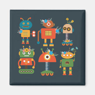 Cute robot children's design magnet