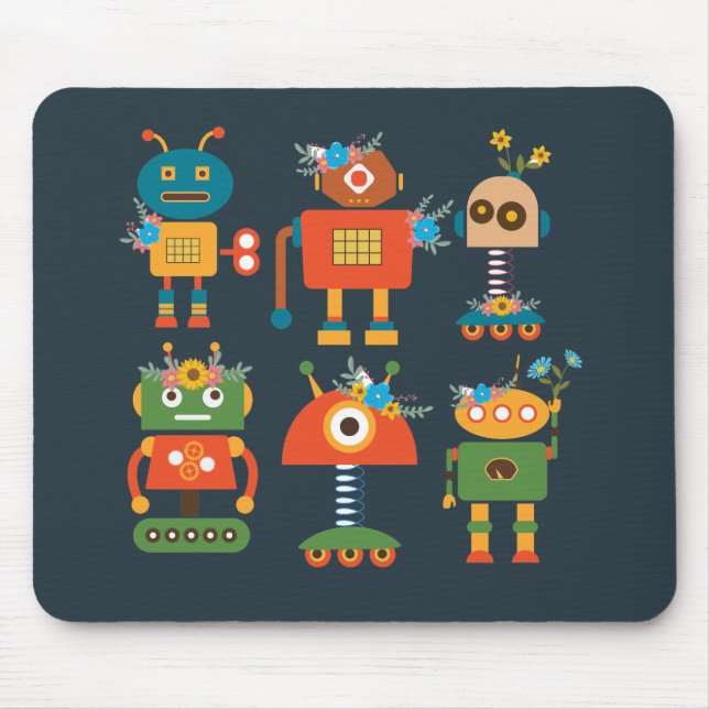 Cute robot children's design mouse pad (Front)