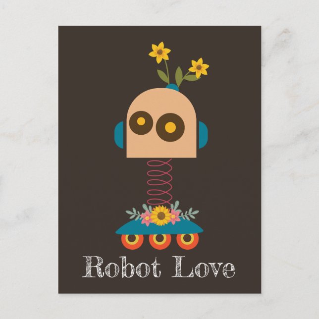 Cute robot children's design postcard (Front)
