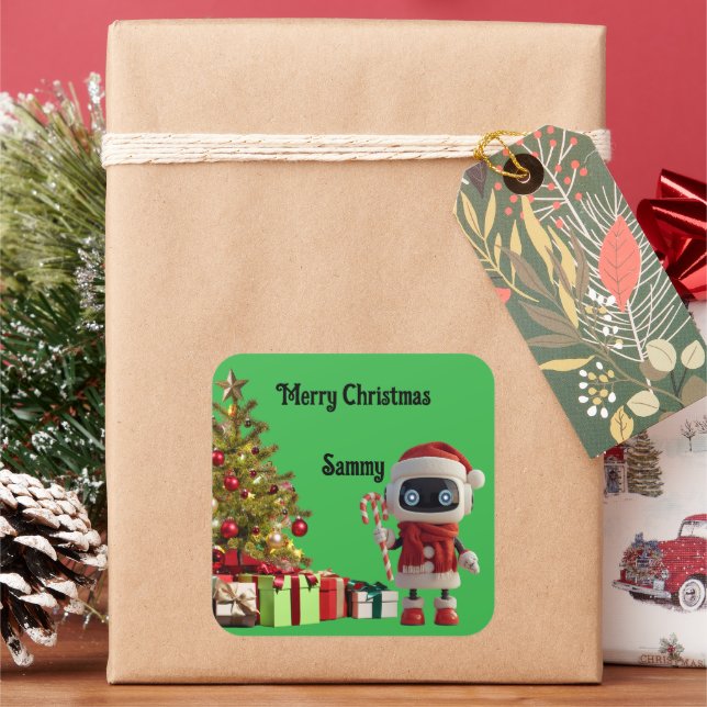 cute robot Christmas holiday Sticker (Holiday)