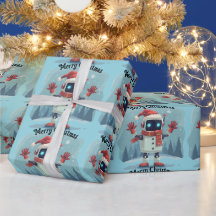 cute robot Christmas holiday tech Wrapping Paper