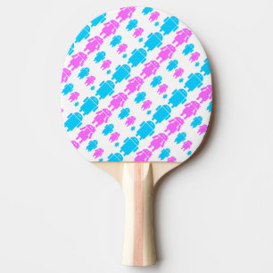 Cute robot familly pattern ping pong paddle