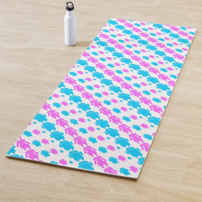 Cute robot familly pattern yoga mat (In Situ)
