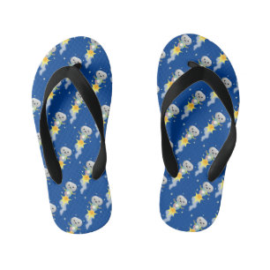 Cute robot flying in space cartoon illustration kid's thongs