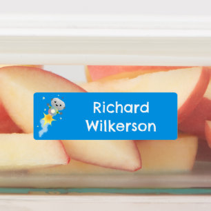 Cute robot flying in space cartoon personalised