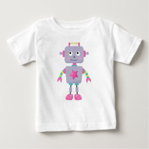 Cute Robot, Funny Robot, Silly Robot, Purple Robot Baby T-Shirt