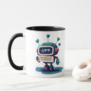 Cute Robot, Hug Me For A Recharge, Hearts Mug