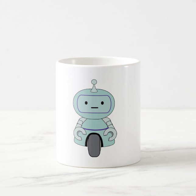 Cute Robot Illustration Coffee Mug (Center)
