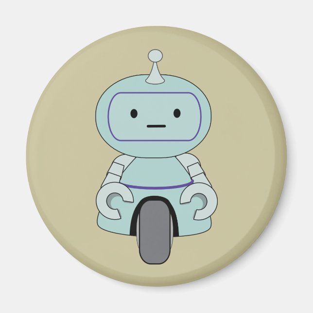 Cute Robot Illustration Magnet (Front)