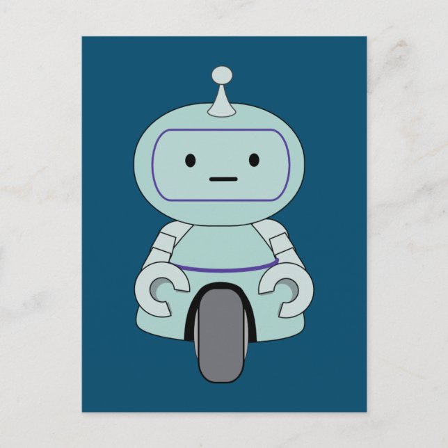 Cute Robot Illustration Postcard (Front)