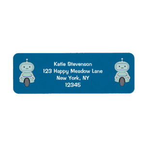 Cute Robot Illustration Return Address Label