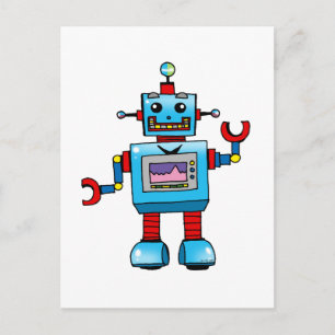 Cute robot postcard