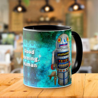 Cute Robot Retro Vintage Cool Good Morning Human