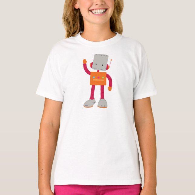 Cute Robot, Silly Robot, Funny Robot, Robotics T-Shirt (Front)