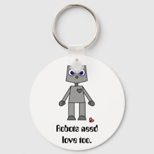 Cute Robot With A Broken Heart Key Ring