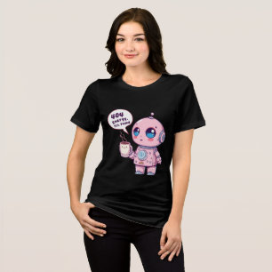 Cute Robot Women’s T-Shirt – Adorable Futuristic Tri-Blend Shirt
