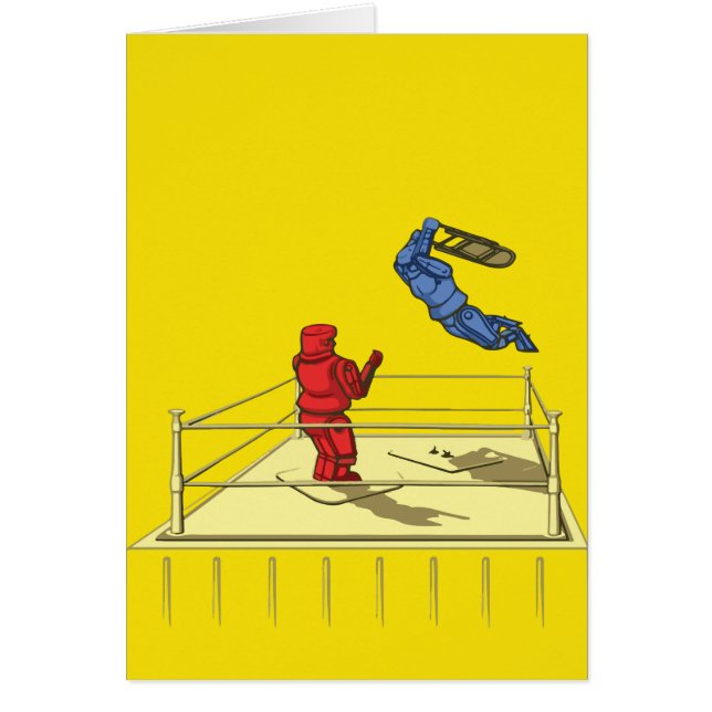 Cute Robot Wrestling Cartoon (Front)