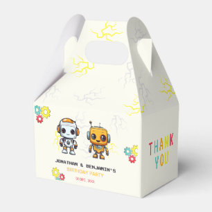 Cute Robots Boys Together Joint Birthday  Favour Box
