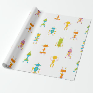 Cute Robots Wrapping Paper