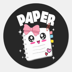 Cute Rock Paper Scissors Halloween Costumes Kids M Classic Round Sticker