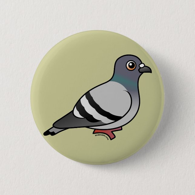 Cute Rock Pigeon 6 Cm Round Badge (Front)