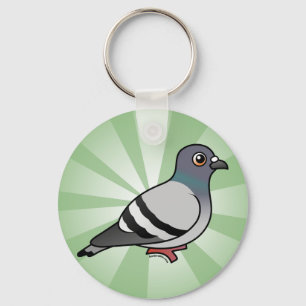 Cute Rock Pigeon Key Ring