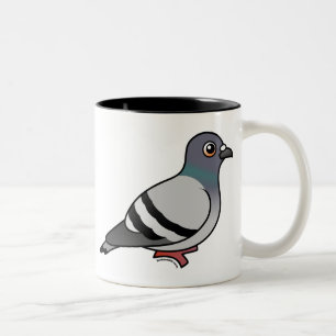 Cute Rock Pigeon Two-Tone Coffee Mug