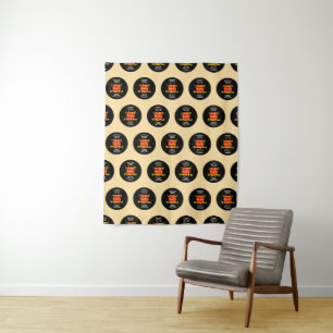 Cute Rock & Roll theme Birthday party background Tapestry