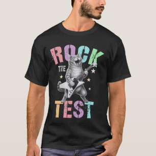 Cute ROCK THE TEST Day Testing Teacher History Sci T-Shirt