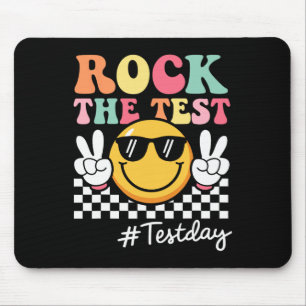 Cute Rock The Test Retro Smile Teacher Kids Testin Mouse Pad