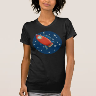 Cute Rocket & Stars Ladies T-Shirts