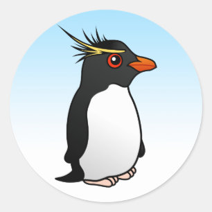 Cute Rockhopper Penguin Classic Round Sticker