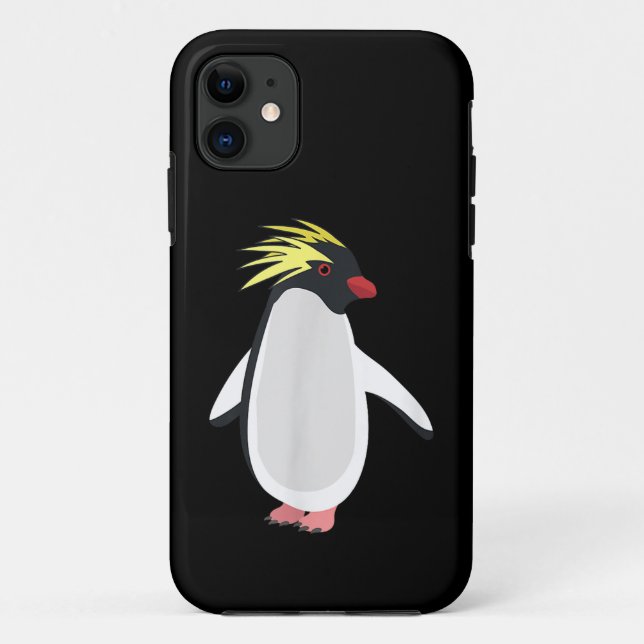 Cute Rockhopper Penguin Funny Antarctic Animal Case-Mate iPhone Case (Back)