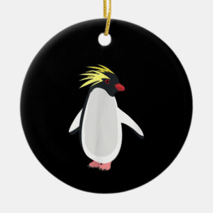 Cute Rockhopper Penguin Funny Antarctic Animal Ceramic Ornament