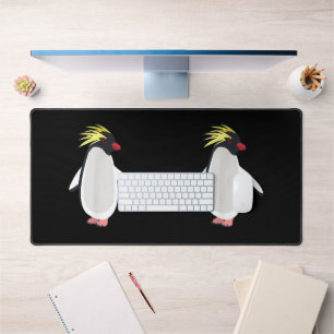 Cute Rockhopper Penguin Funny Antarctic Animal Desk Mat