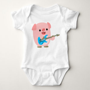 Cute Rockin' Cartoon  Pig Baby Clothing Baby Bodysuit