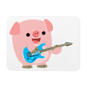 Cute Rockin' Cartoon Pig Flexible Magnet