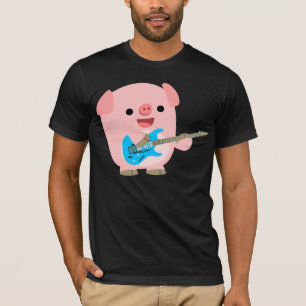Cute Rockin' Cartoon Pig T-Shirt