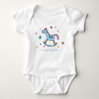 Cute Rocking Horse and Dots Personalised
