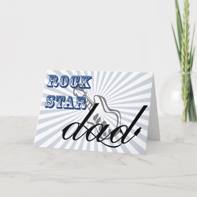cute rockstar Dad, Father's Day greetings Card (Front)