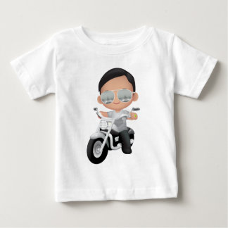 Cute RockStar on Motorcycle Baby T-Shirt