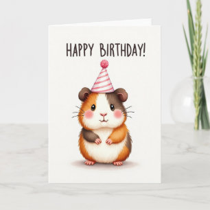 Cute Rodent Party Hat Card