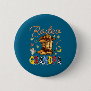 Cute Rodeo Grandpa Western Birthday Cowboy 6 Cm Round Badge