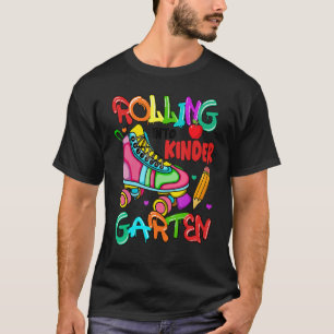 Cute Roller Skates Rolling Into Kindergarten Back T-Shirt