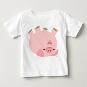 Cute Rolling Over Cartoon Pig Baby T-Shirt