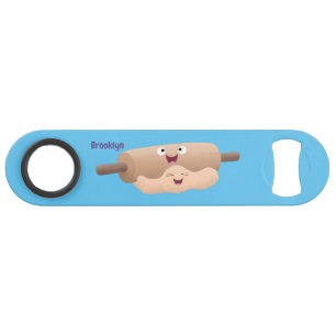 Cute rolling pin and dough pastry baking cartoon