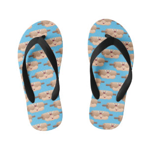 Cute rolling pin and dough pastry baking cartoon kid's thongs