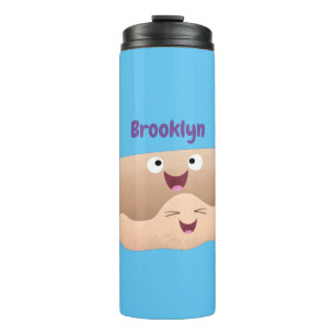 Cute rolling pin and dough pastry baking cartoon thermal tumbler